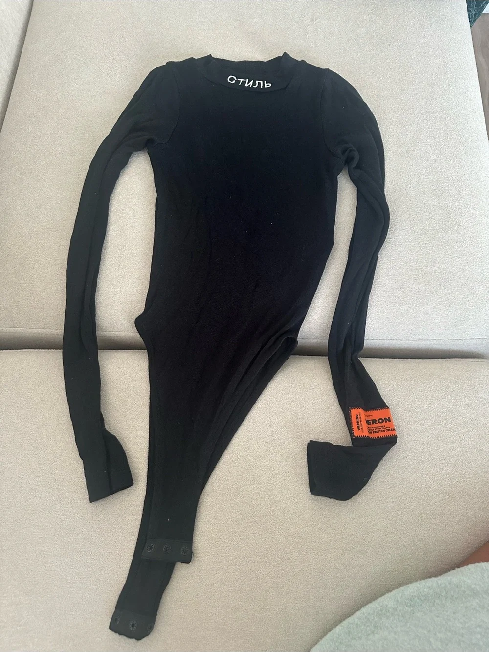 Black Long-Sleeve women’s Bodysuit - Brand Not Visible
